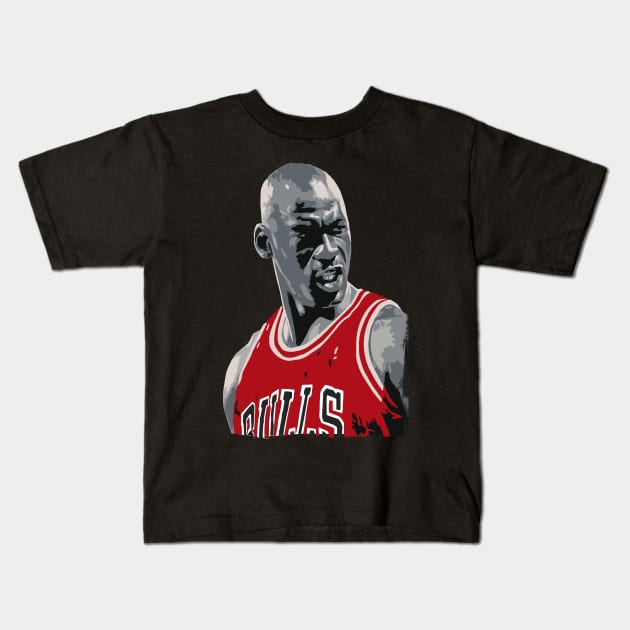 Michael Jordan - Retro Kids T-Shirt by TheAnchovyman